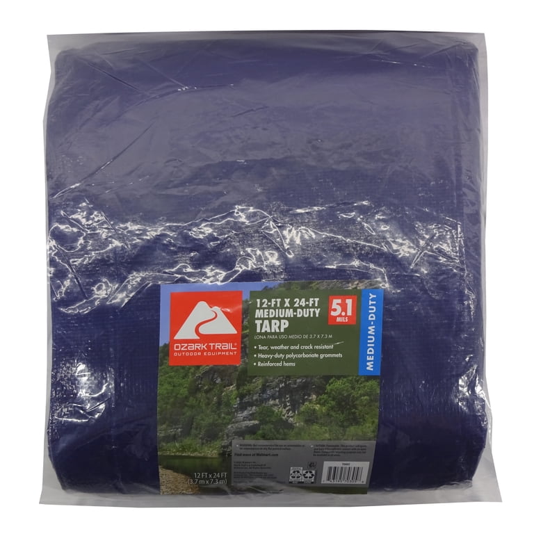 Ozark Trail Medium-Duty Polyethylene Tarp, 12 ft x 24 ft - Walmart.com
