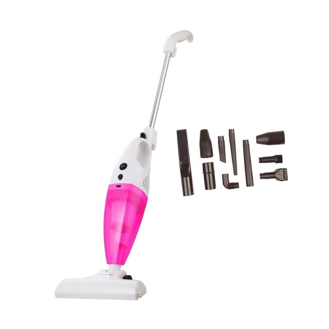 Lipstore Handheld Upright Vacuum Cleaner Portable Dust Collector Family Cleaning Lightweight with Nozzles for Home Use Car Hard Floors Red