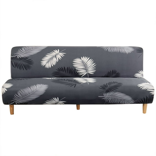 2024 Futon Slipcover Armless Sofa Covers Stretch Sofa Bed Slipcover Protector Elastic (Light Gray Animal)
