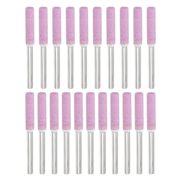 Uxcell 3/16" Diamond Chainsaw Sharpener Sharpening Stone Grinding File, Pink 21 Pcs
