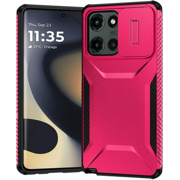 For Motorola Edge 2025 Ultimate U Design Hybrid with Camera Window Covering - Hot Pink