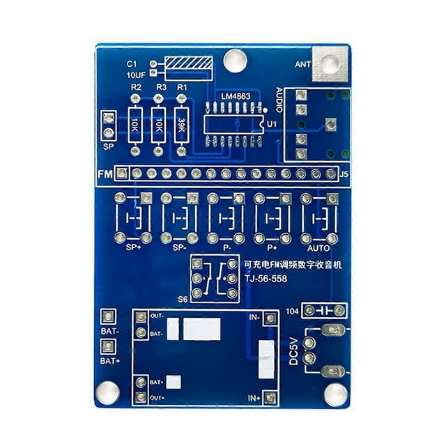 FM Radio Receiver Electronic Welding Kit LCD Display DIY Electronic for Self Assembly and Soldering Practice, A-Kit