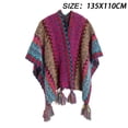 thumbnail image 2 of Poncho tipo capa de punto para mujer, cárdigan de punto tipo kimono con flecos para otoño e invierno, manta navideña, bufanda, regalos, 2 of 5