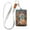 Birdhouse and Colorful Birds, variant on PU Leather Badge Holder ID Badge Holder with Lanyard for Cards & Credentials Beautiful Psychedelic Bird
