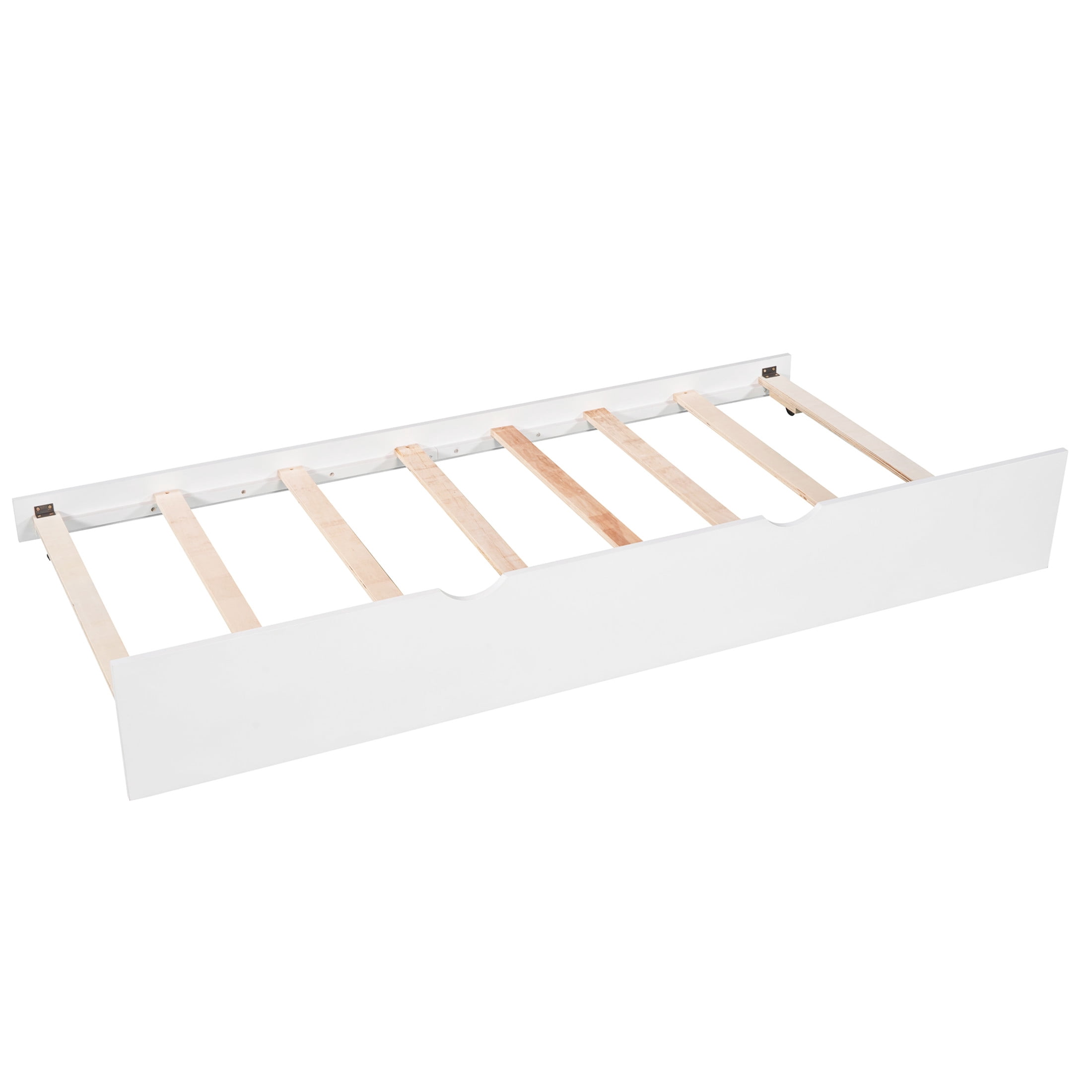 Noble House Solsto L-shaped Platform Bed with Trundle, Storage Drawers and Built-in Desk, Twin Size Corner Bed, White