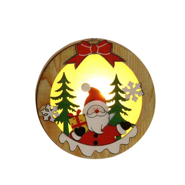 Decoración de Navidad delicada portátil Colgante de iluminación de madera Colgante de decoración de CACAGOO Colgante