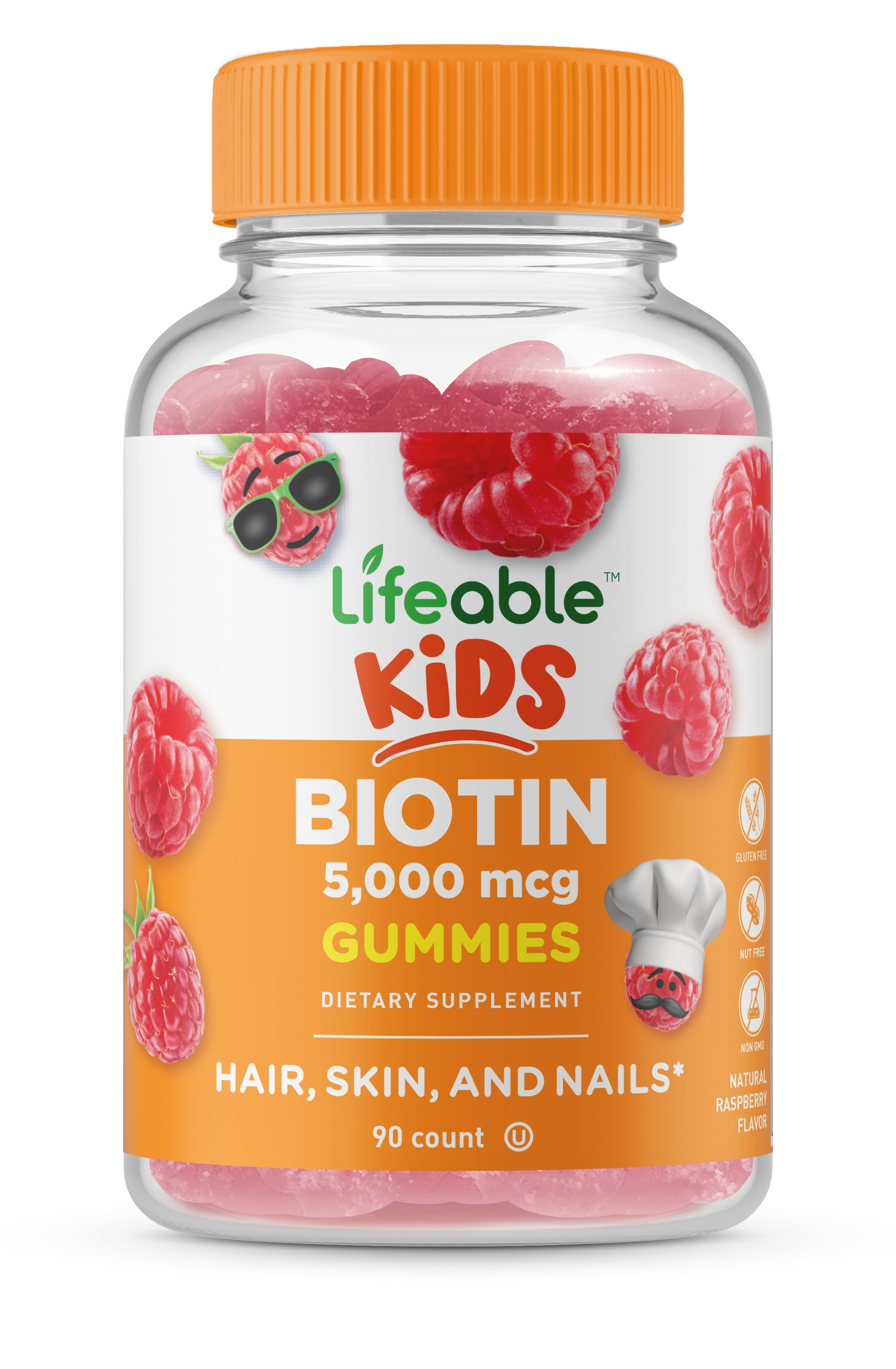 Lifeable Biotin for Kids, 5000mcg, 90 Gummies