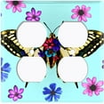 thumbnail image 3 of Metal Light Switch Plate Cover Unique Pink Purple Floral Butterfly Teal BUT005, 3 of 13