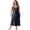 Black, variant on Women's Plus Size Slip Dress, Solid Color Casual Spaghetti Strap Loose Fit Dress, Vintage Cotton Linen Dress for Daily Wear and Summer,Black,2XL
