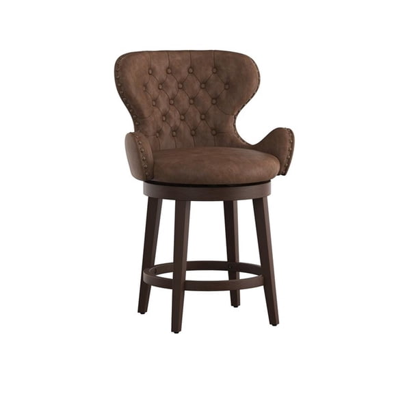 Hillsdale Mid-City 26" Wood Contemporary Counter Stool in Chocolate