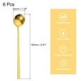 thumbnail image 2 of Unique Bargains 6Pack 6' Stainless Steel Espresso Spoons Mini Coffee Spoon Teaspoon, Gold, 2 of 4