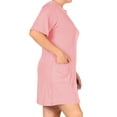 thumbnail image 2 of Women's Plus Size Casual Relaxed Fit Short Sleeves Front Pockets Solid T-Shirt Dress, 2 of 4