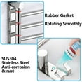 thumbnail image 3 of Rotating 180° Stainless Steel Towel Rack - 2 Bar Wall Mount for Bathroom & Kitchen, 3 of 5