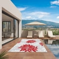 thumbnail image 3 of Red Grey Flowers Outdoor Rug for Patio/Deck/Porch, Non-Slip Large Area Rug 5 x 7 Ft, Modern Abstract Blooms Floral Indoor Outdoor Rugs Washable Area Rugs, Reversible Camping Rug Carpet Runner, 3 of 8