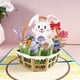 thumbnail image 5 of Tarjeta de felicitación creativa de Pascua, cesta de flores de conejo tallada en papel tridimensional 3D, tarjeta de bendición con personalidad, 5 of 6