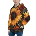 thumbnail image 2 of Pofeuu Sunflower Floral Butterfly Print Teenage Zipper Hoodie Sweatshirts Hooded Casual Jackets With Pocket For Boys Girls-Medium, 2 of 6