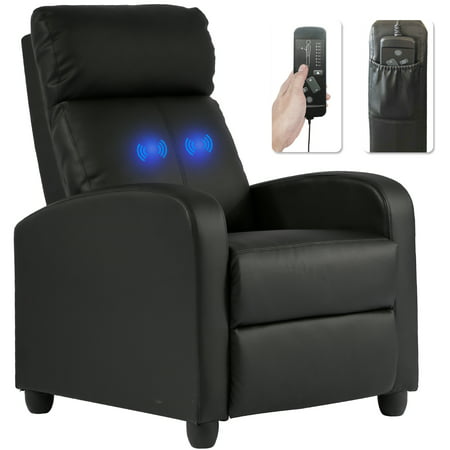 Recliner Chair for Living Room Massage Recliner Sofa Reading Chair Winback Single Sofa Home Theater Seating Modern Reclining Chair Easy Lounge with PU Leather Padded Seat