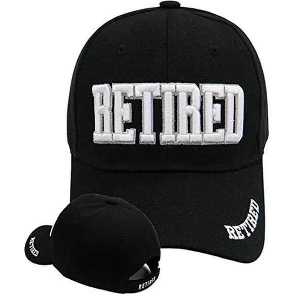 Retired Baseball Cap Fun Black White Hat for Retirees Dads Boss Co-Workers Party (1 Retired Hat Black)