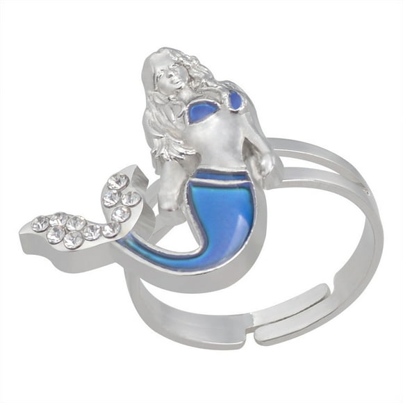 TopLLC Rings for Women Mermaid Temperature-sensitive Mood Color-changing, The Opening Will Turn Into Different Colors At Different Temperatures Jewelry Gifts