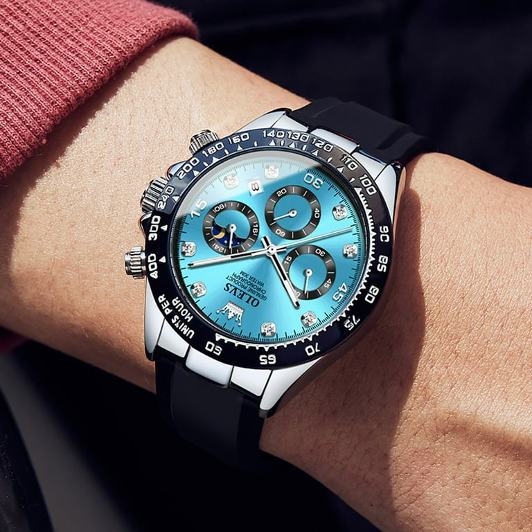 OLEVS Men's Chronograph Sport Watch with Silicone Strap photo 3