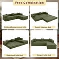 thumbnail image 6 of 108" W Corduroy Convertible Futon Sofa Bed, Oversized Folding Sofa with Chaise & Pillows, No Assembly Required, Fixed-Shape Frame, Floor Lazy Boneless Couch for Living Room/Apartment, 6 of 12