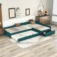 thumbnail image 2 of Upholstered Double Twin Size Daybed with Trundle and Drawer, Green, 2 of 9