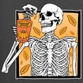 thumbnail image 6 of Wild Bobby Pumpkin Spice Latte Skeleton Orange Black and White Halloween Men Tee, Charcoal, Medium, 6 of 6