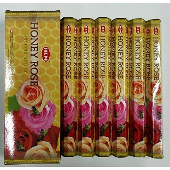 HEM Honey Rose Hexa Incense Stick, 6packs X 20 Sticks= 120 Sticks