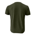 thumbnail image 4 of Mens Chest Pocket Shirt Short Sleeve Henley Collar Shirt Solid Color Cotton Button Front Classic Fit Regular Casual Tee, #02 Army Green, XXL, 4 of 5