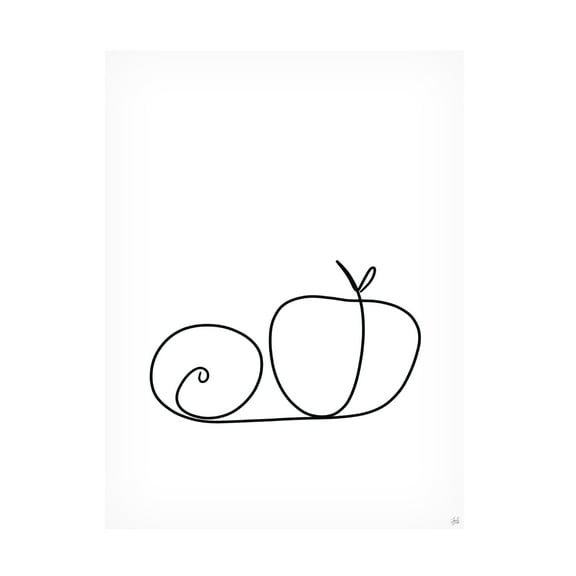 Canvas Wall Art - Line and Brush 'Still Life Lime and Peach' Wall Art for Living Room, Bedroom, or Office Décor by Trademark Fine Art - 14 x 19 Inches