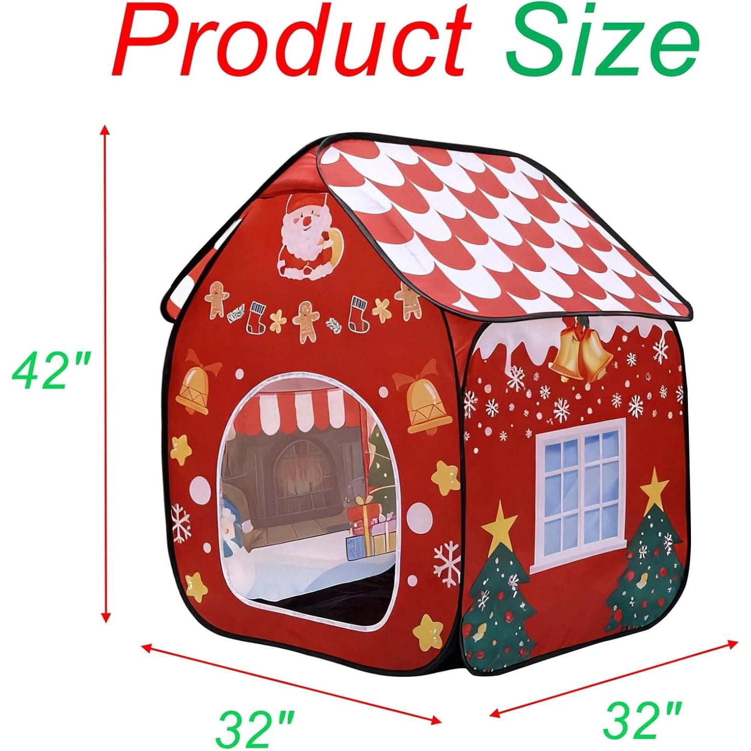 Foldable Indoor Dog House with Christmas Design, Portable Pet Shelter for Dogs, Ideal for Living Room & Bedroom Holiday Decor