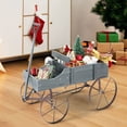 thumbnail image 2 of Gymax Wooden Garden Flower Planter Wagon Plant Bed W/ Wheel Garden Yard Gray, 2 of 10