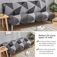 thumbnail image 2 of 2024 Folding Sofa Bed Cover Solid Color Futon Armless Slipcover Polyester Elastic Fabric All-Inclusive Cover, 2 of 4