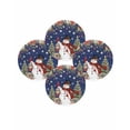 thumbnail image 7 of 15 Inch Round Placemats Set of 4, Navy Blue Christmas Non Slip Heat Insulation PP Table Mats, Snowman Xmas Tree Ball Snowflake Winter Washable Place Mats for Kitchen Dining Party Table Decor, 7 of 7
