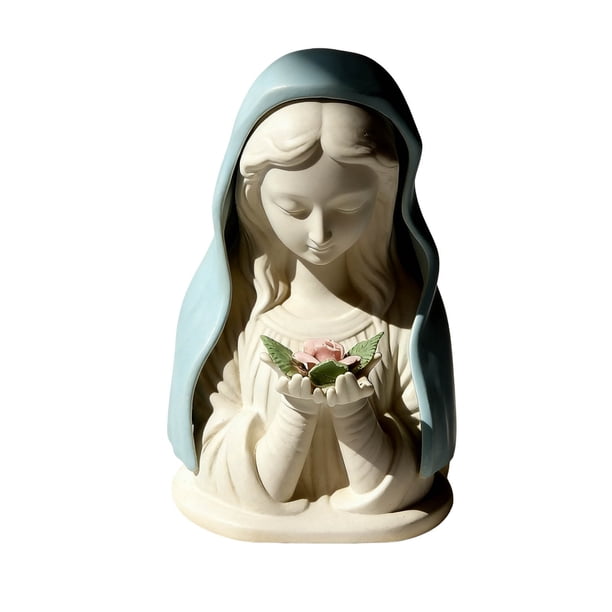 Luz nocturna de la Virgen María | Lámpara de oración católica LED, estatua de resina resistente | Ideal para el altar doméstico, la habitación infantil y