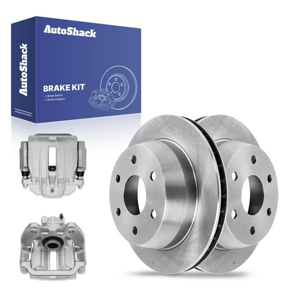 AutoShack 12.99" (330 mm) Rear Vented Brake Rotors   Calipers | Replacement for 2002 GMC Sierra 1500 2002 Chevrolet Silverado 1500 | 4-PC Brake Kit