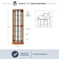 thumbnail image 6 of BELLEZE Lighted Curio Cabinet Corner Display Case for Living Room, China Hutch with Tempered Glass Doors and Shelves, Wooden Accent Cabinet, Bar and Liquor Storage Area - Ashfield (Oak), 6 of 7