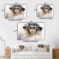 thumbnail image 4 of Designart "Stylish Woman With Hat Timeless Beauty I" Fashion Metal Wall Decor Set, 4 of 5