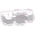 thumbnail image 2 of vidaXL 8 Piece Patio Sofa Set with Cushions Gray Poly Rattan Acacia, 2 of 10