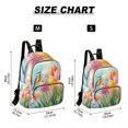 thumbnail image 3 of JIALIOU Mini Backpack Purse for Women Quilted Casual Daypack Small Travel Shoulder Bag, Watercolor Bird Tulip, 3 of 7