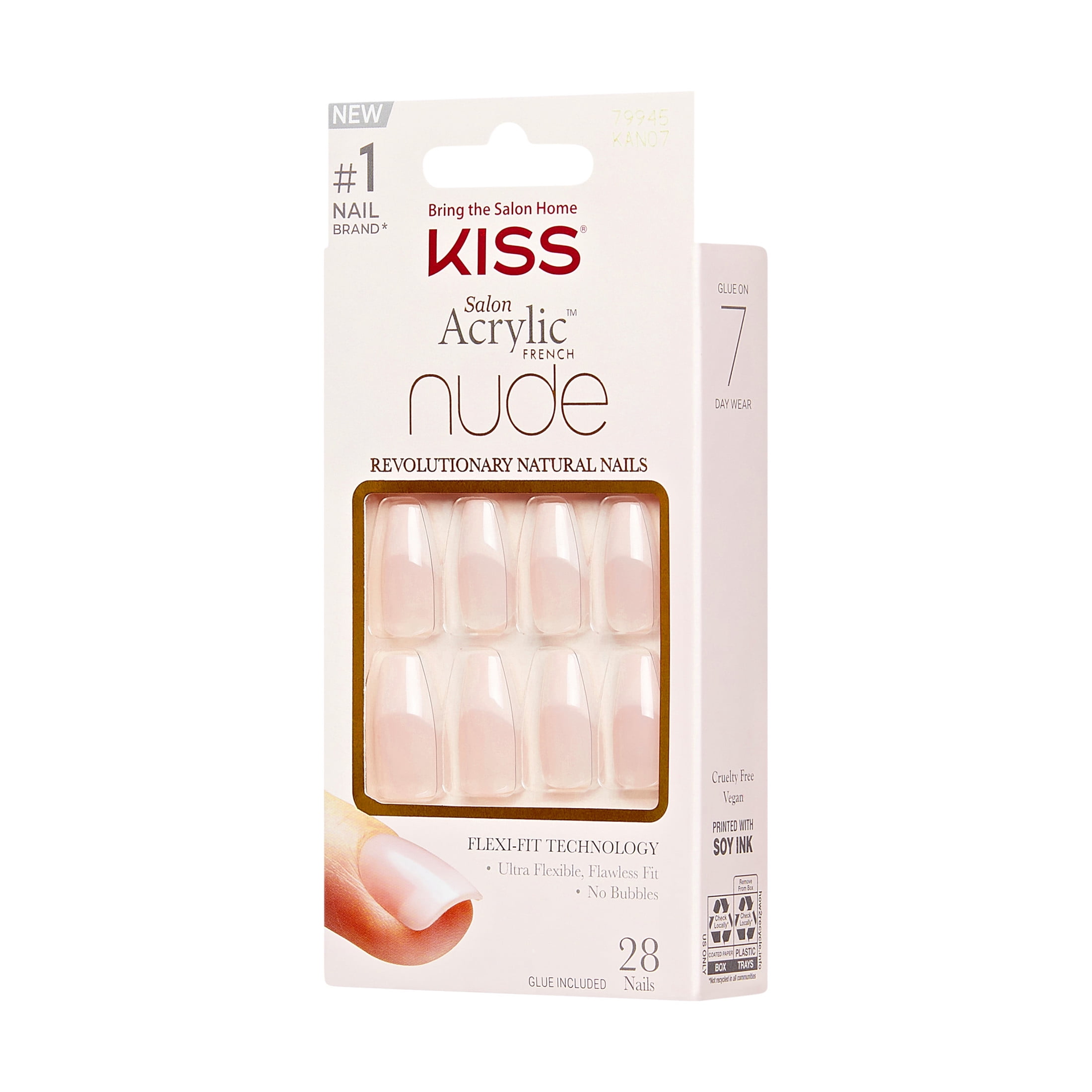 Kiss Salon Acrylic Nude French Press On Nails - Leilani