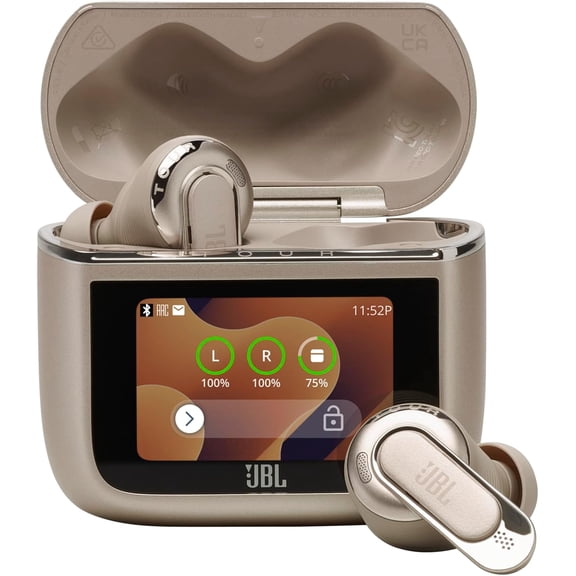 Open Box JBL Tour Pro 3 - True Wireless Noise Cancelling earbuds with Smart Charging Case - Latte