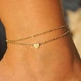 thumbnail image 3 of BGZLEU Heart Initial Ankle Bracelets for Women, 14K Gold Filled Handmade Dainty Layered Anklet Letter Initial Heart Ankle Bracelets for Women Beach Jewelry Gifts, 3 of 9