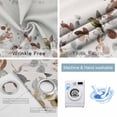 thumbnail image 4 of Brown Grey Leaves Blackout Curtains for Bedroom/Living Room, Thermal Insulated Kitchen Curtains, Summer Botanical Pastoral Birds Rustic Grommet Darkening Window Treatment Drapes 42"x63"x2, 4 of 8