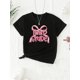 thumbnail image 1 of Girls' Back to School 3rd Grade Coquette Bow ' Graphic Printed Short Sleeve T-Shirt - Casual Knit Top with Round Neck, Summer Wear, 1 of 6