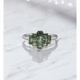 thumbnail image 5 of KANISHKAGEMS&JEWELS 2 Ct 8x6 mm / Baguette Cut Moss Agate Ring Cluster Women Jewelry New Year Gift for Wife, 5 of 6