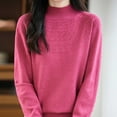 thumbnail image 5 of yillto Fall Sweaters for Womens Mock Neck Long Sleeve Pullover Basic Knit Casual Lightweight Sweater, 5 of 5
