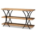 thumbnail image 1 of Baxton Studio Terrell Brown Finished Wood and Black Finished Metal Console Table, 1 of 7