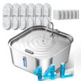 thumbnail image 1 of Fuente de agua para perros MAILOFY de acero inoxidable de 14 litros con 7 filtros, 1 of 9