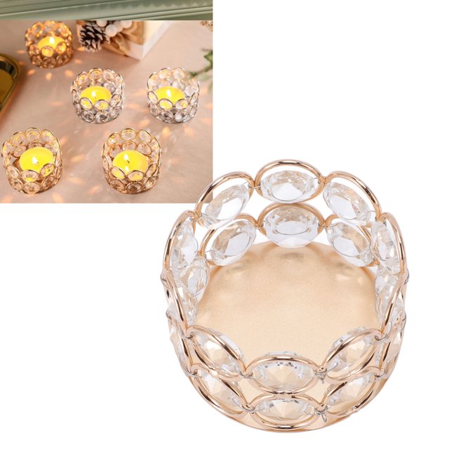 Boldista De Velas, Stand De Velas Bandeja De Velas Elegante Metal De Hierro Hueco Con Cuentas De Cristal Transparentes Para Velas De Color Verde Azulado Decoración Del Hogar De
